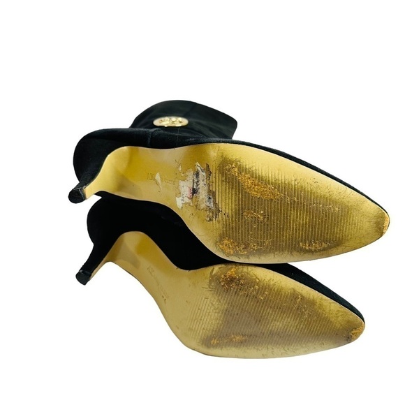 Anne‎ Klein Black Suede Leather Heeled Boots Women's Size 8M - Picture 9 of 10